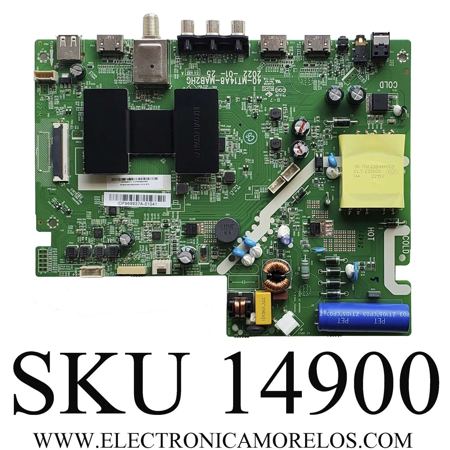 MAIN FUENTE PARA TV HITACHI / NUMERO DE PARTE T8-603TA04-MA200AA / 40-MT14A8-MAB2HG / IDF969937A-01041 / 11378926MA0885 / PANEL LVF400CMDX E0161 / DISPLAY V400HJ9-PE1 REV.C4 / MODELO 40"	